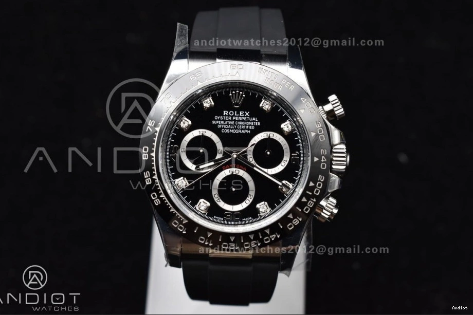 BTF Rubber Diamonds Black Daytona Edition Strap 116519 768 SA Modern Oysterflex on Best 1:1 Dial 0815